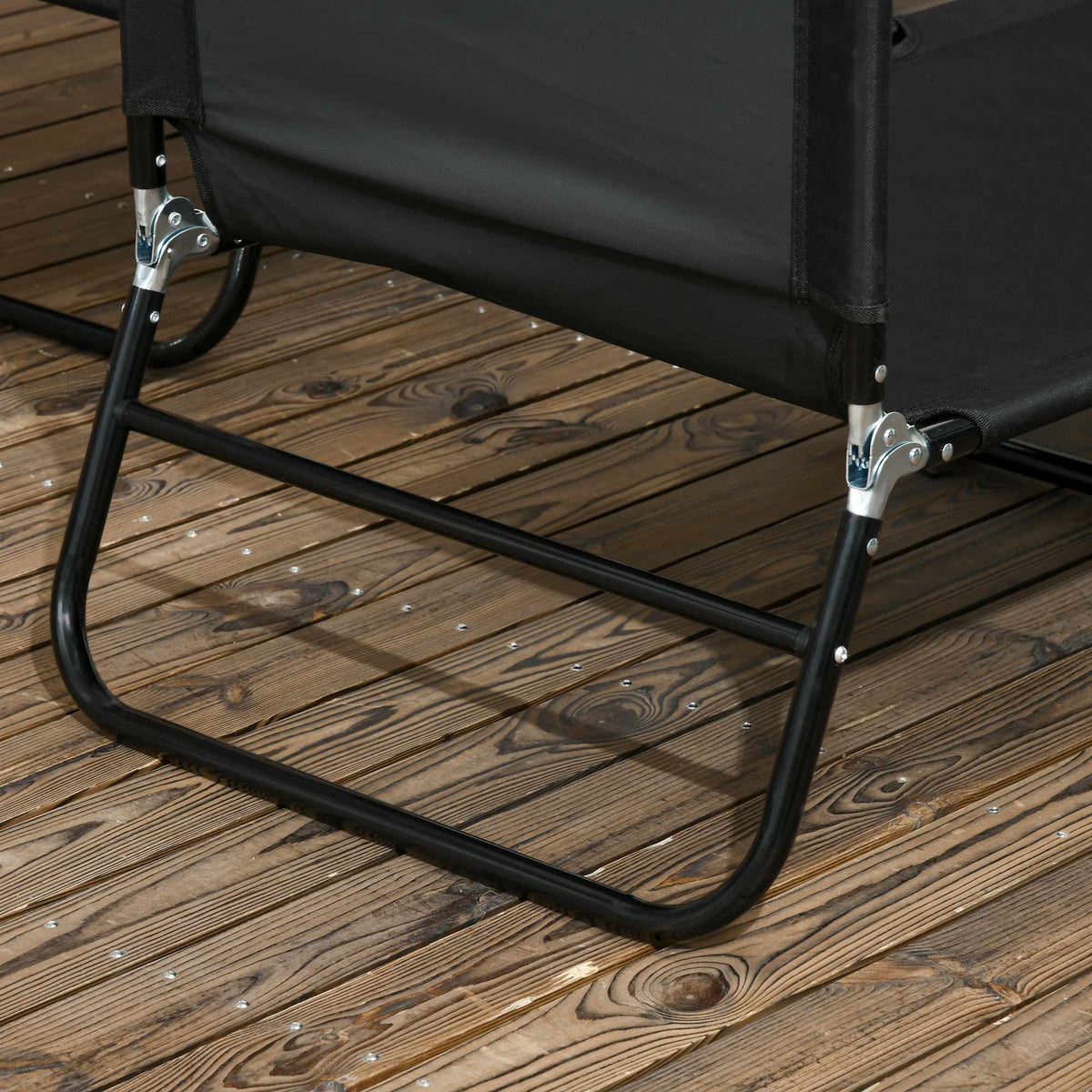 Foldable Garden Sun Lounger Set, Adjustable Backrest
