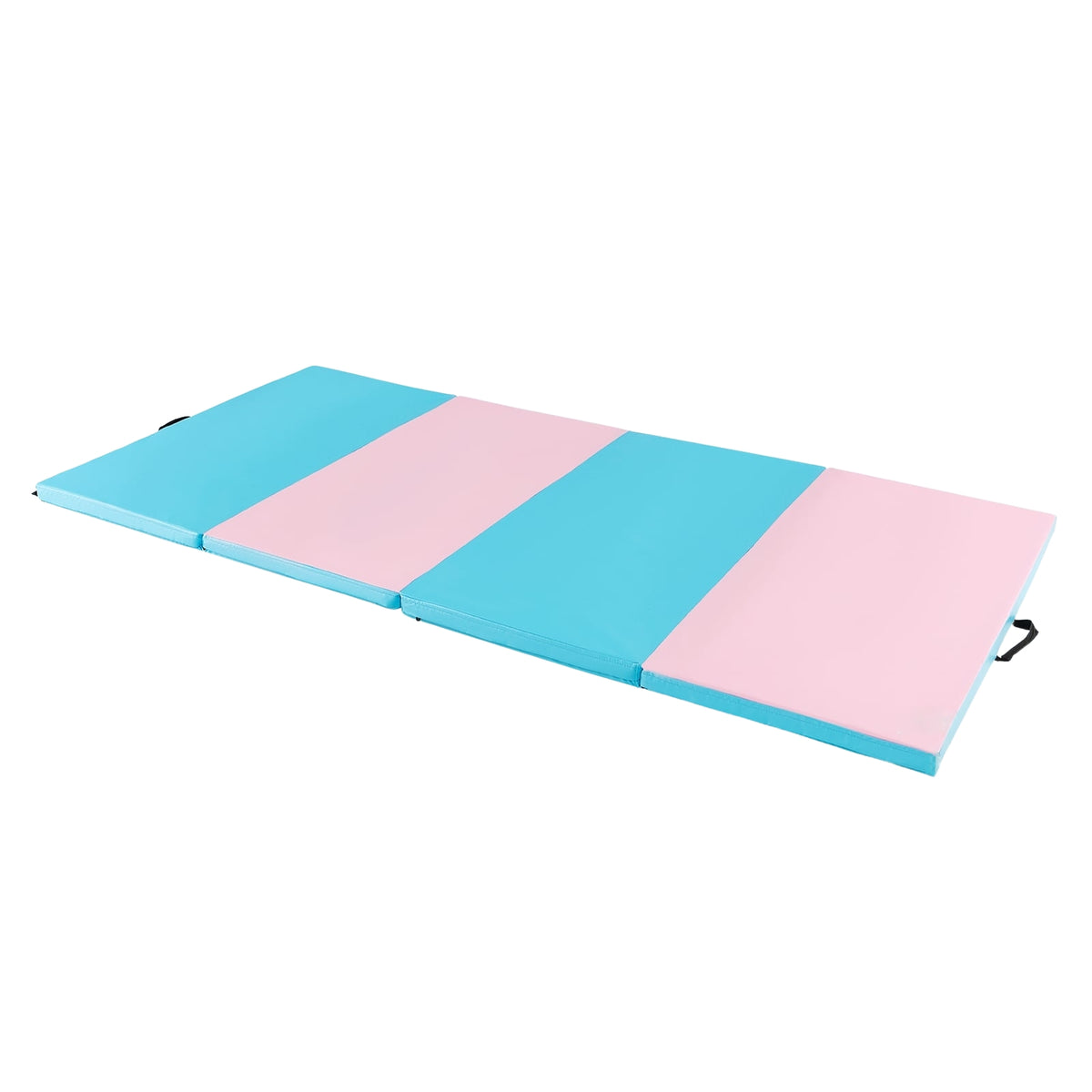Foldable Gymnastics Mat with Handles, 240x120x5 cm, Blue/Pink