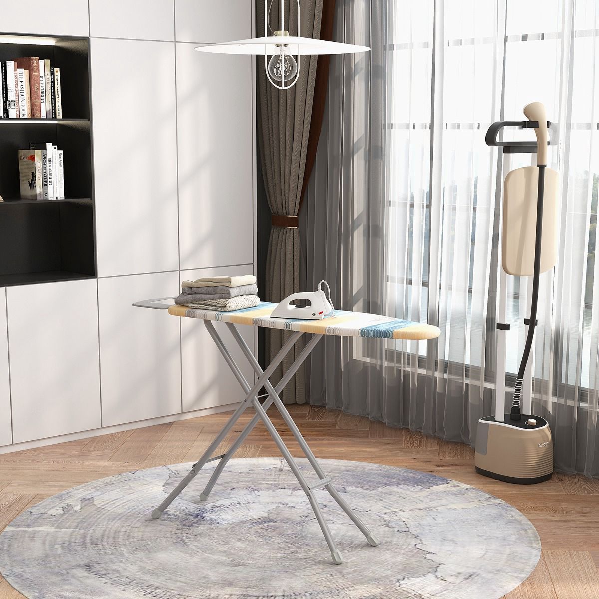 Foldable Ironing Board With Iron Rest, 7-Height Adjust