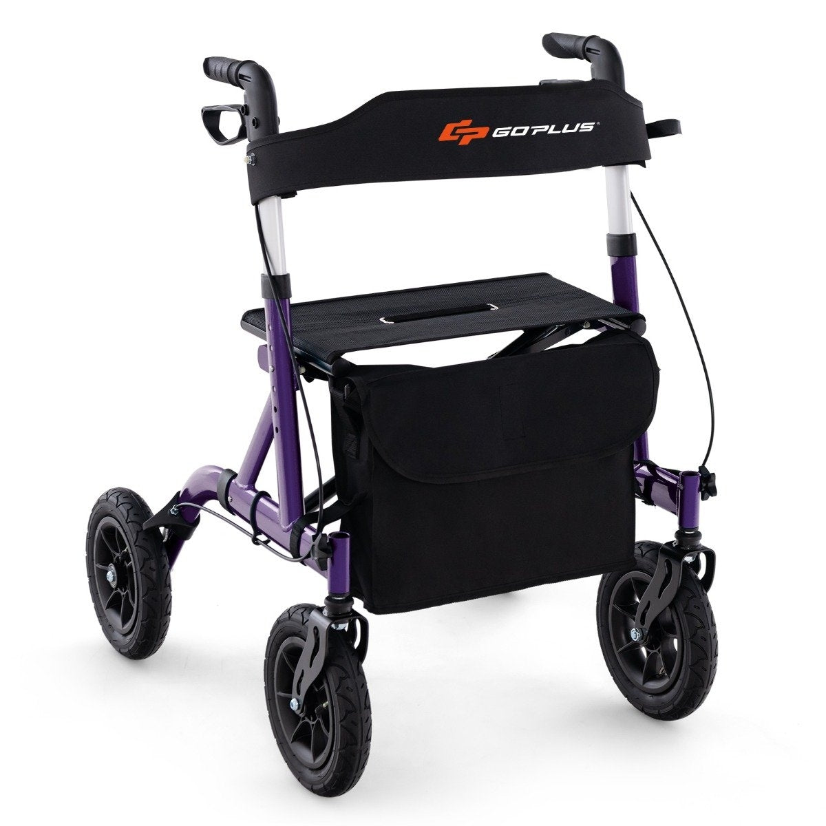 Foldable Lightweight Rollator with Seat, Aluminum, 136 kg Capacity
