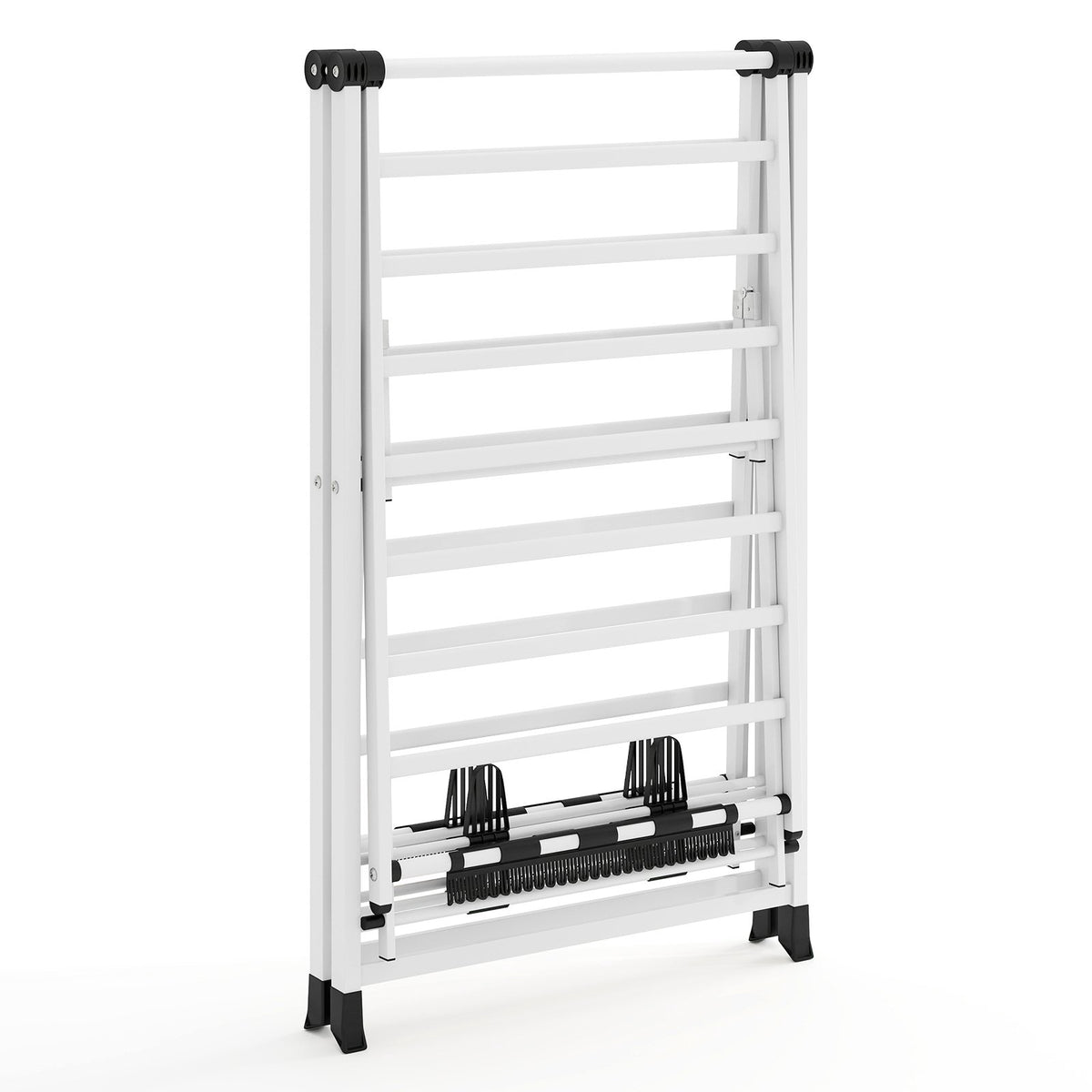 Foldable Metal Clothes Drying Rack With Adjustable Wings