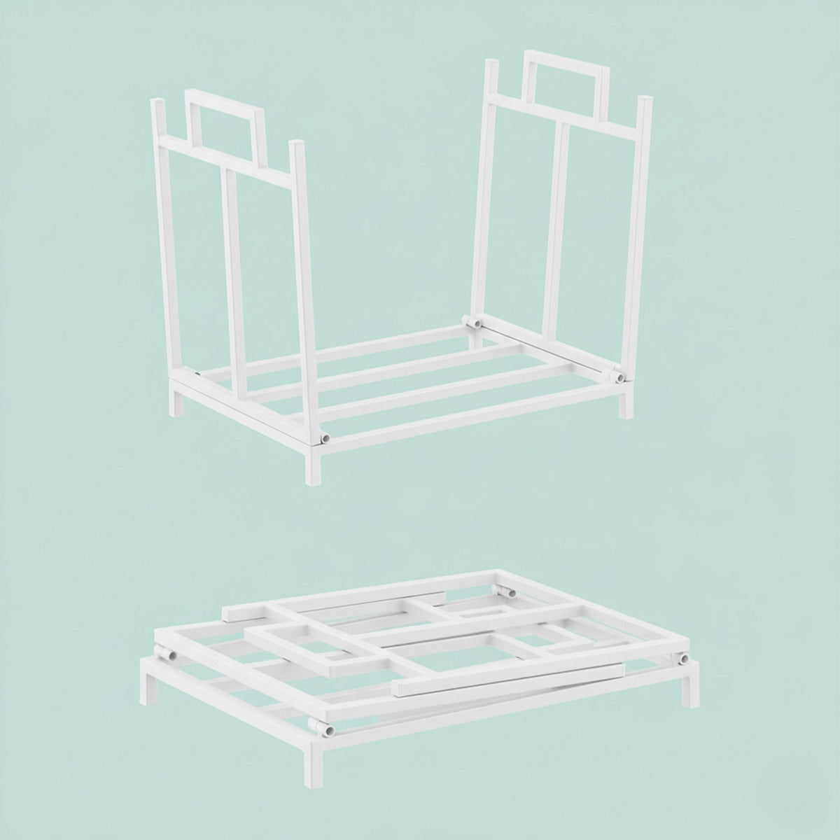 Foldable Metal Log Rack – Space-Saving Firewood Storage