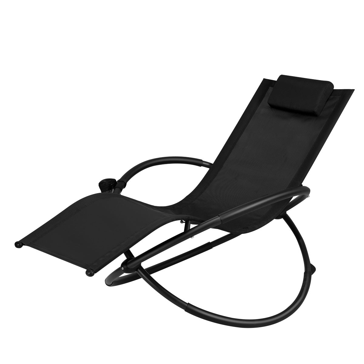 Foldable Outdoor Rocking Recliner, Cup Holder, 180 kg
