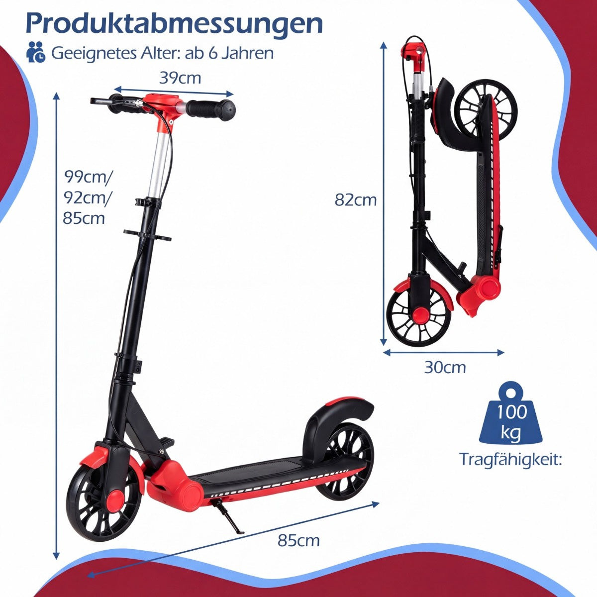 Foldable Scooter with LED Wheels & Adjustable Handlebar