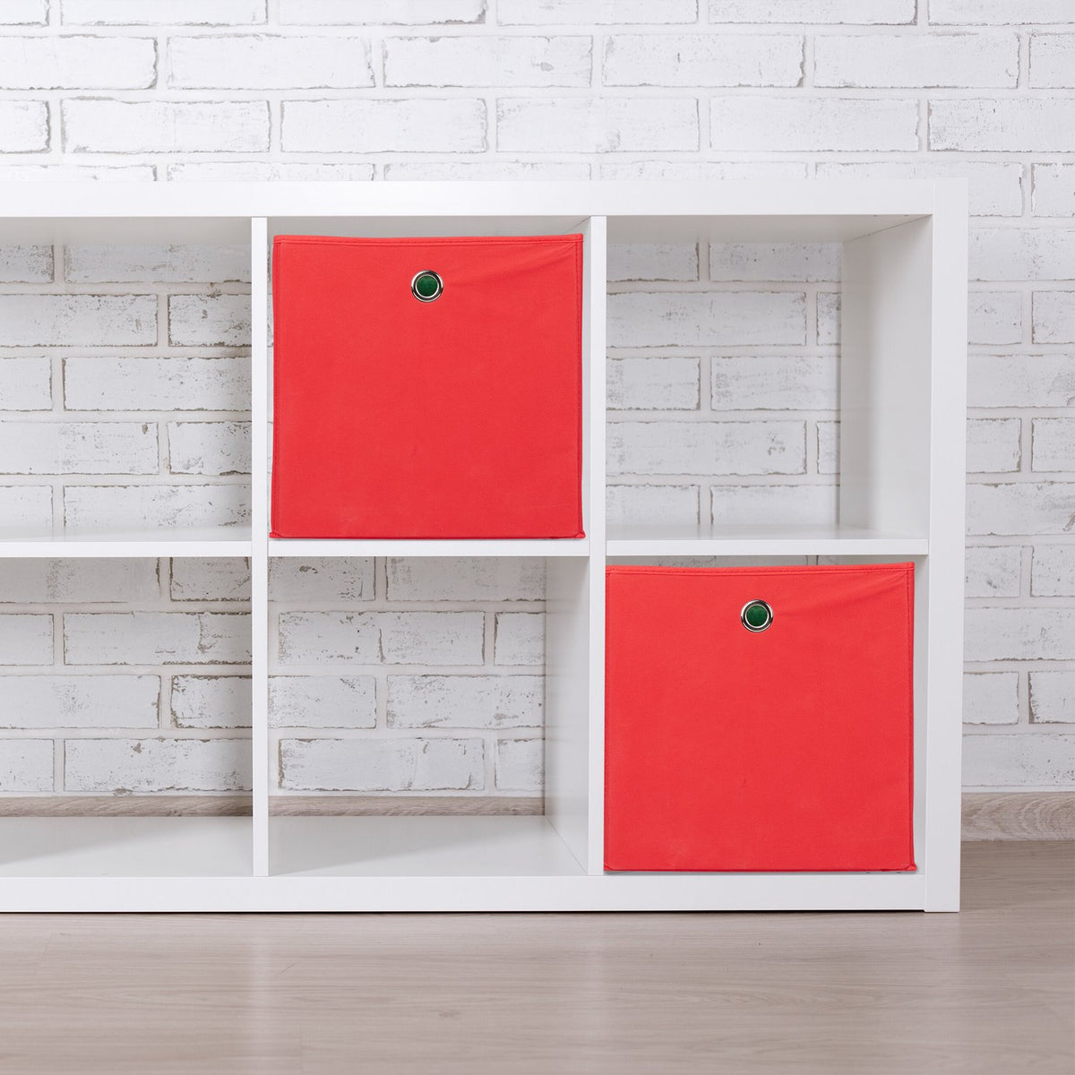Foldable Shelf Storage Baskets, Set of 4 with Grip Holes