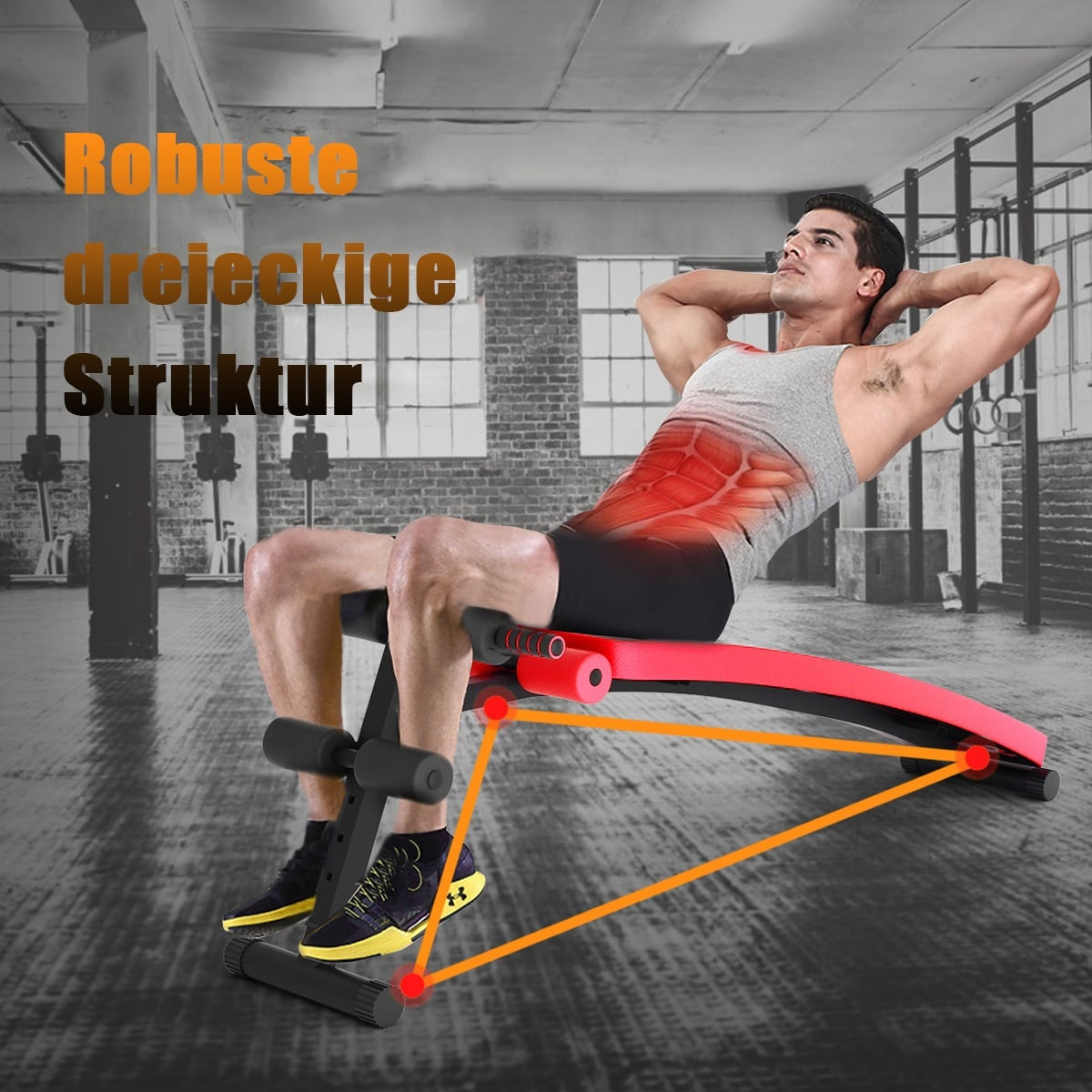 Foldable Sit-Up Bench, Adjustable, 200kg Capacity