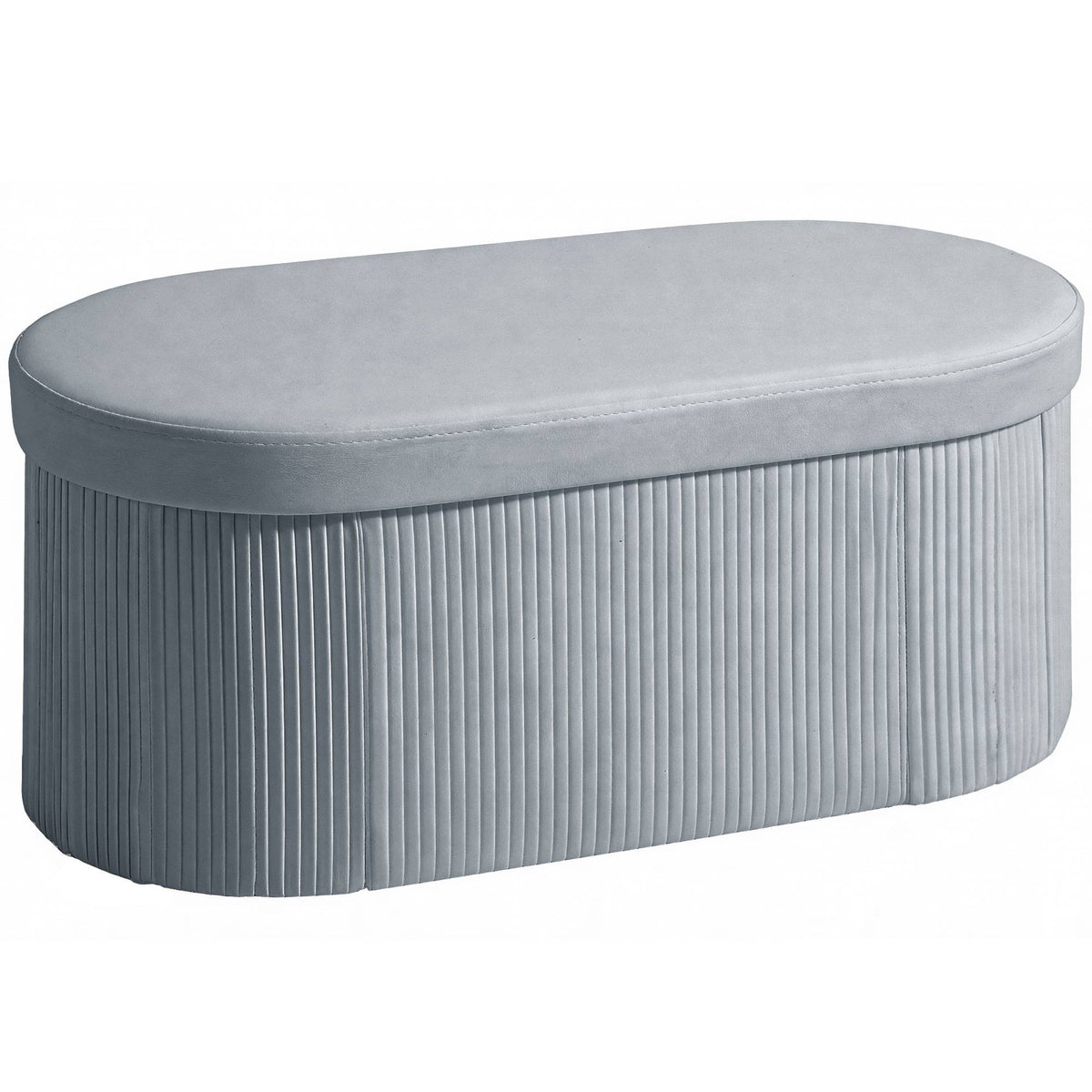 Foldable Storage Ottoman Bench, Dark Grey Velvet, 76x38x35 cm