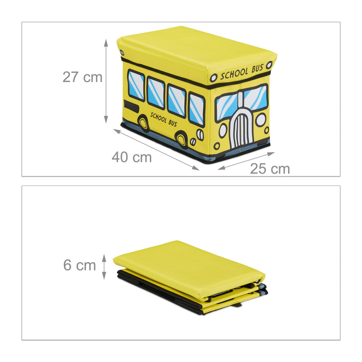 Foldable Toy Storage Box with Lid and Seat