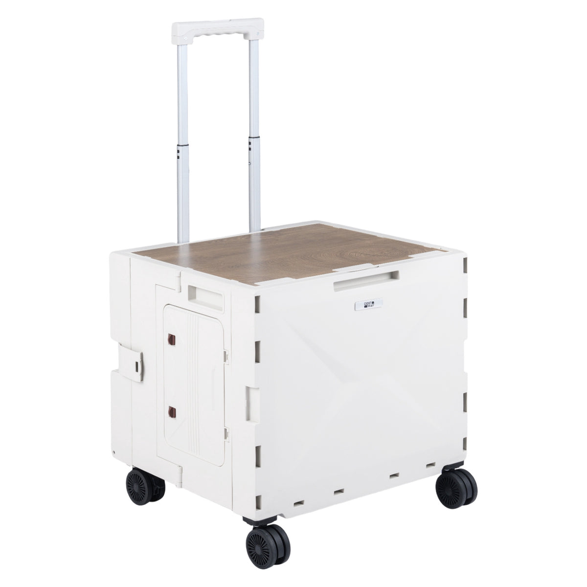 Foldable Utility Cart with Cup Holder, Adjustable Handle