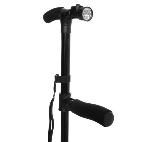 Foldable Walking Stick with LED Light and Tripod Base