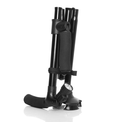Foldable Walking Stick with LED Light and Tripod Base