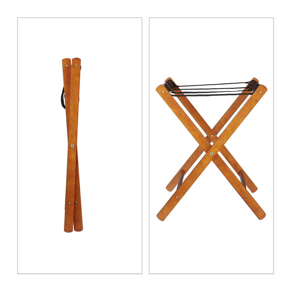 Foldable Wooden Luggage Stand, Set of 2