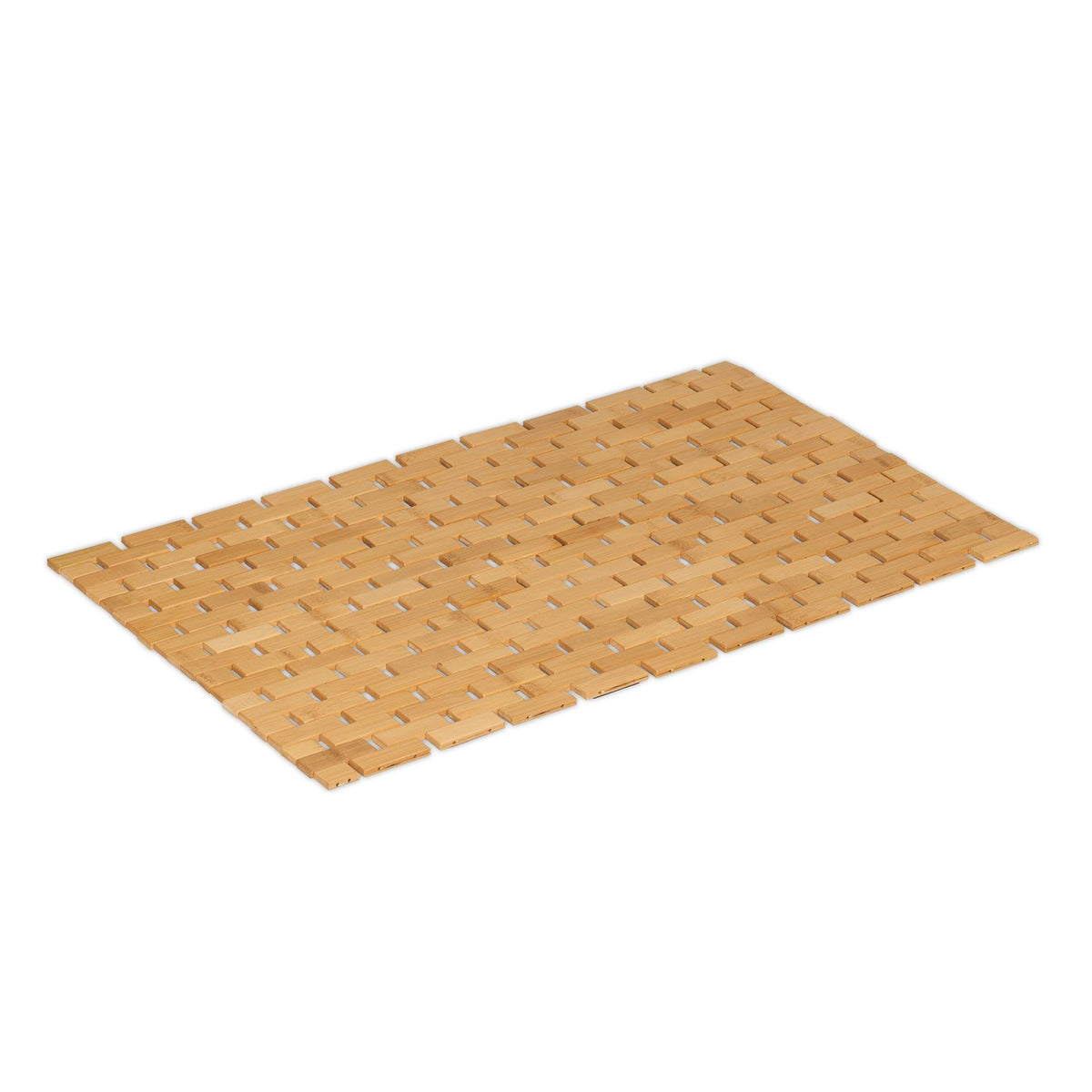 Foldable bamboo bath mat