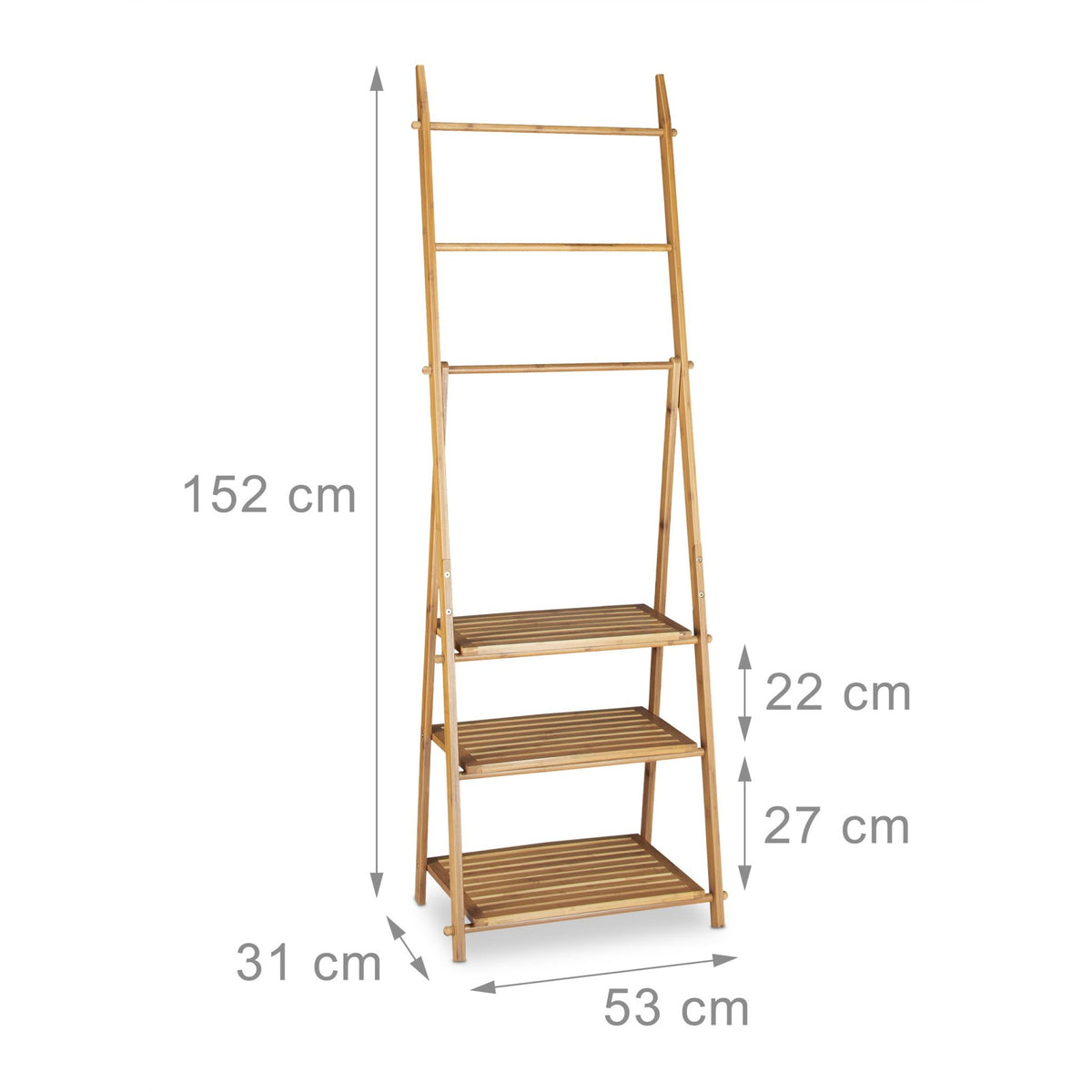 Foldable bamboo towel rail