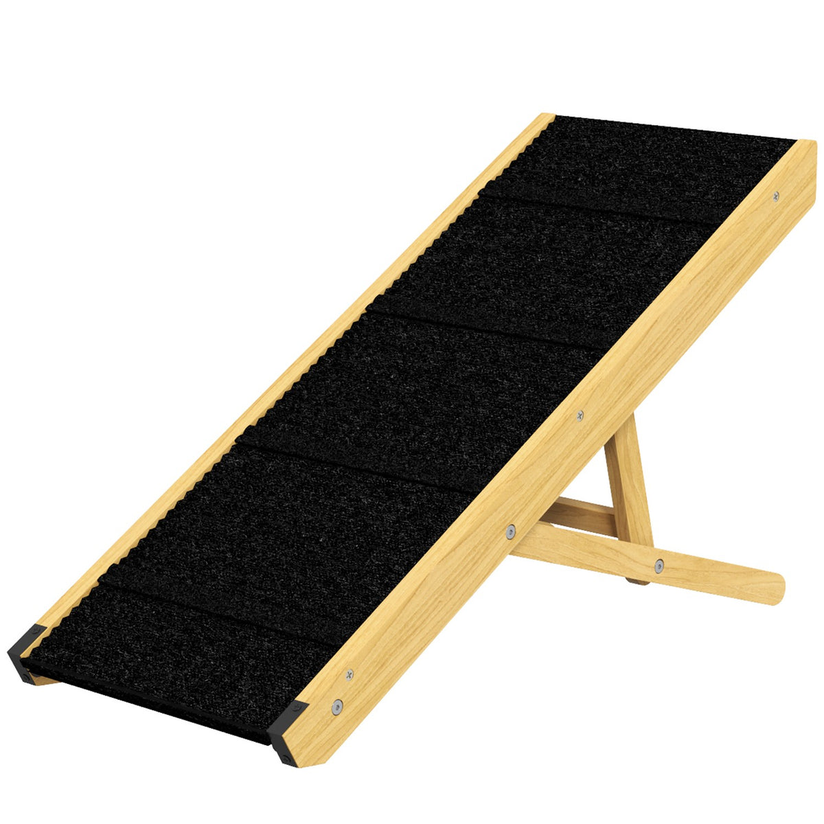 Foldable dog ramp, height-adjustable pet ramp, non-slip dog entry aid for small and medium-sized dogs up to 15 kg, 83.5 x 35 x 47.5 cm, natural