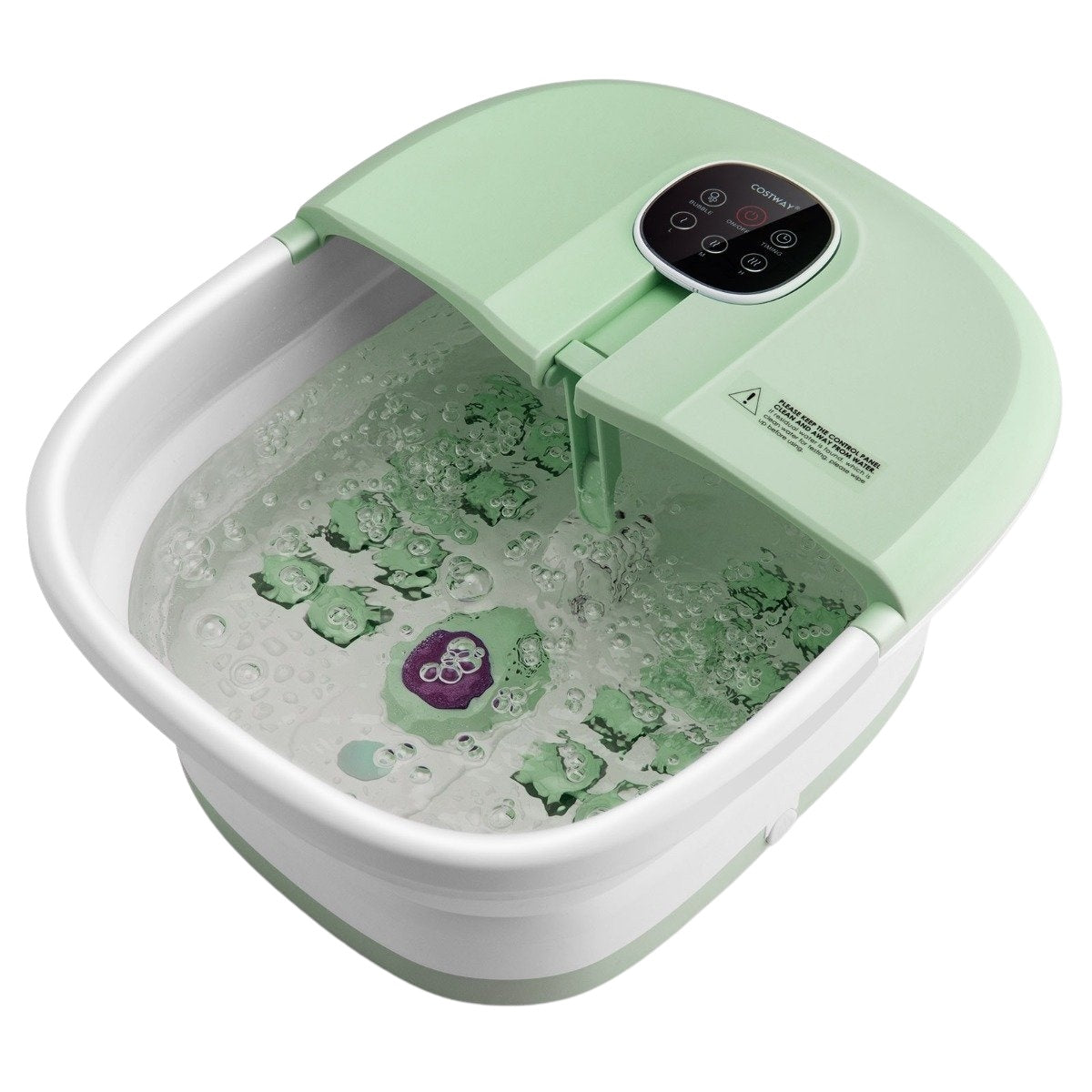 Foldable foot bath with heat foot bath with remote control massager 33.5 x 41 x 20.5 cm green
