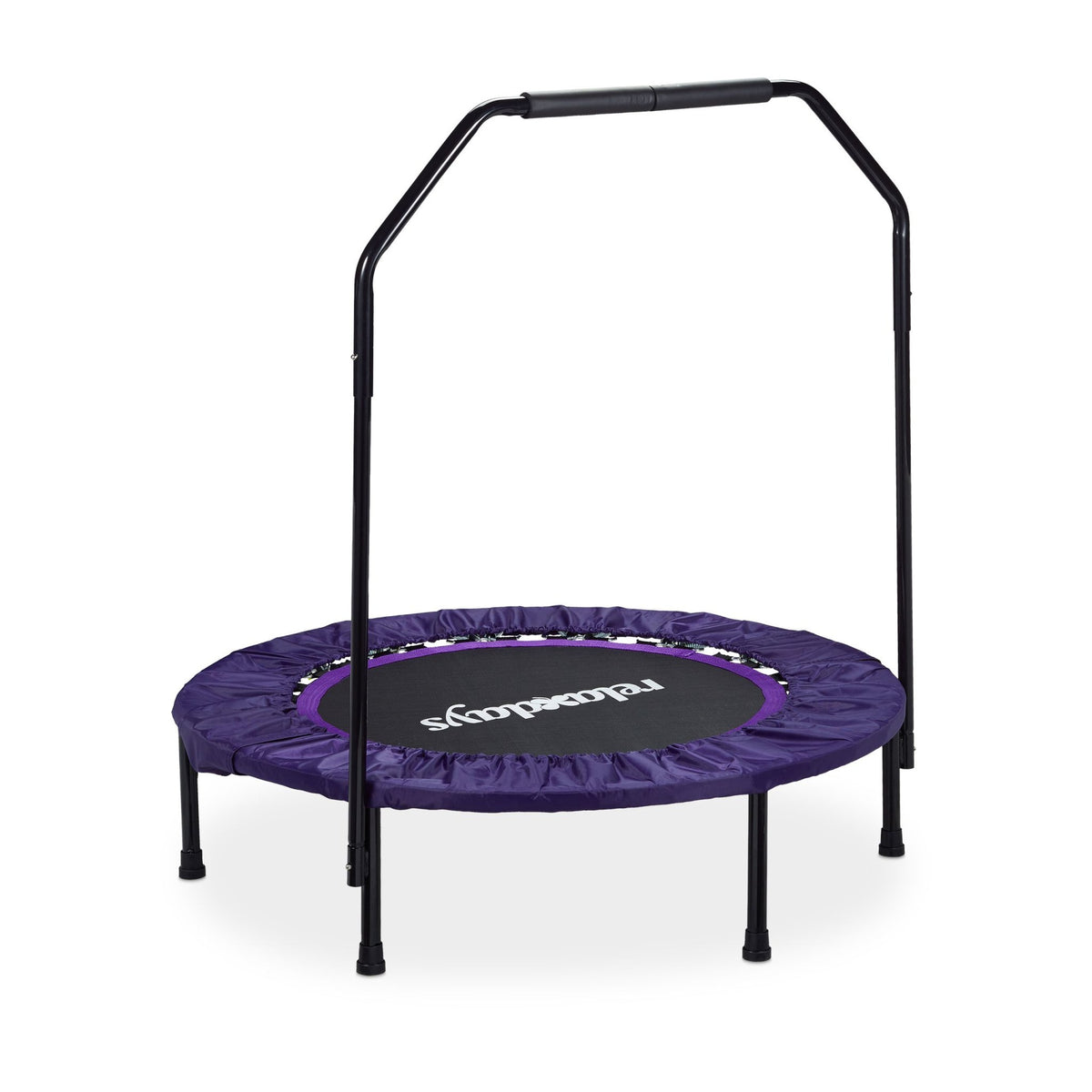 Foldable trampoline with handle