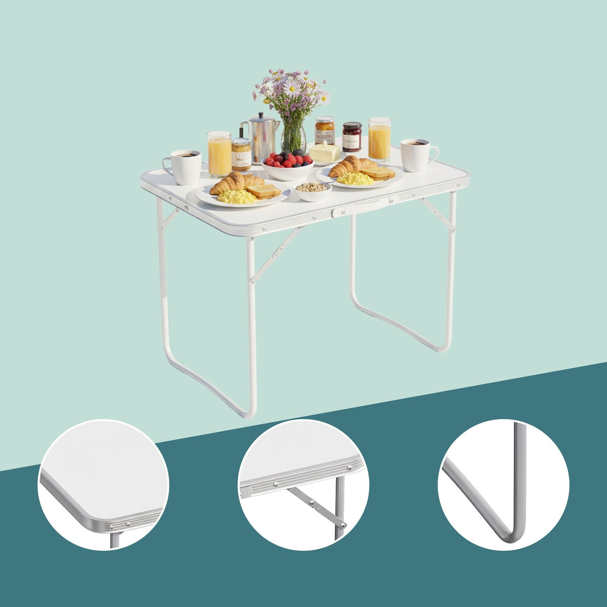 Folding Aluminum Camping Table, Portable and Durable
