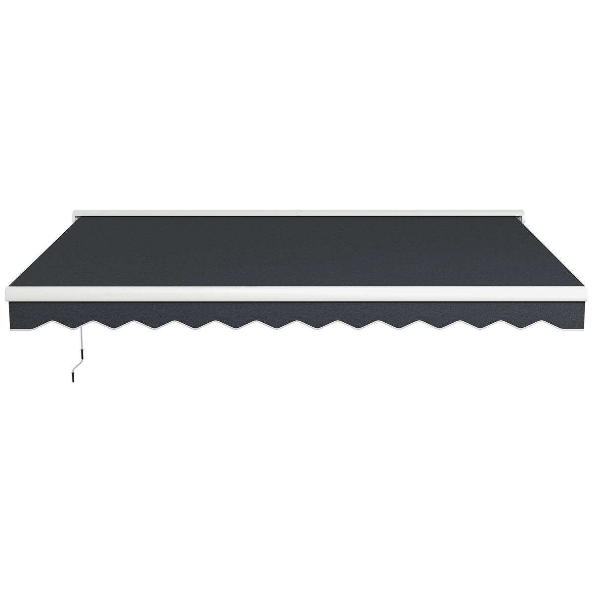 Folding Arm Awning 4 X 3 M Electric Awning With Hand Crank, Remote Control Wall Mounted Sun Canopy Balcony Awning For Garden Aluminum Grey