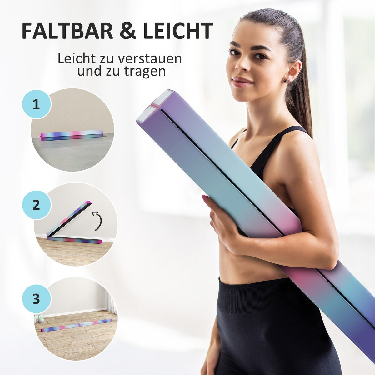 Folding Balance Beam, EVA Foam, 10cm Wide, Non-Slip