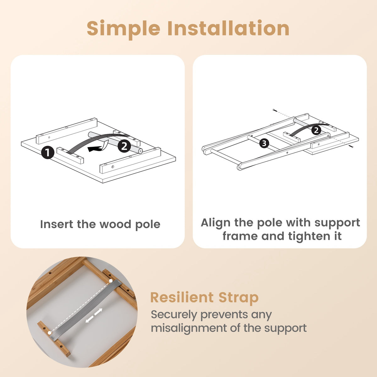 Folding Bamboo TV Trays Set of 2 – White & Natural