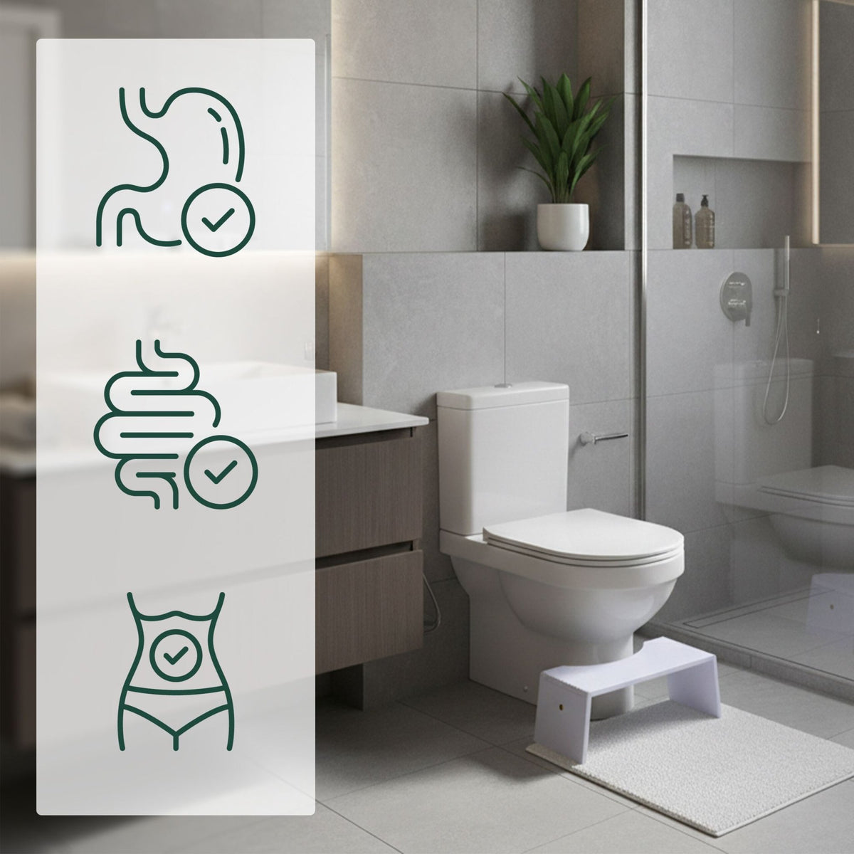 Folding Bamboo Toilet Stool – Non-Slip, Space-Saving
