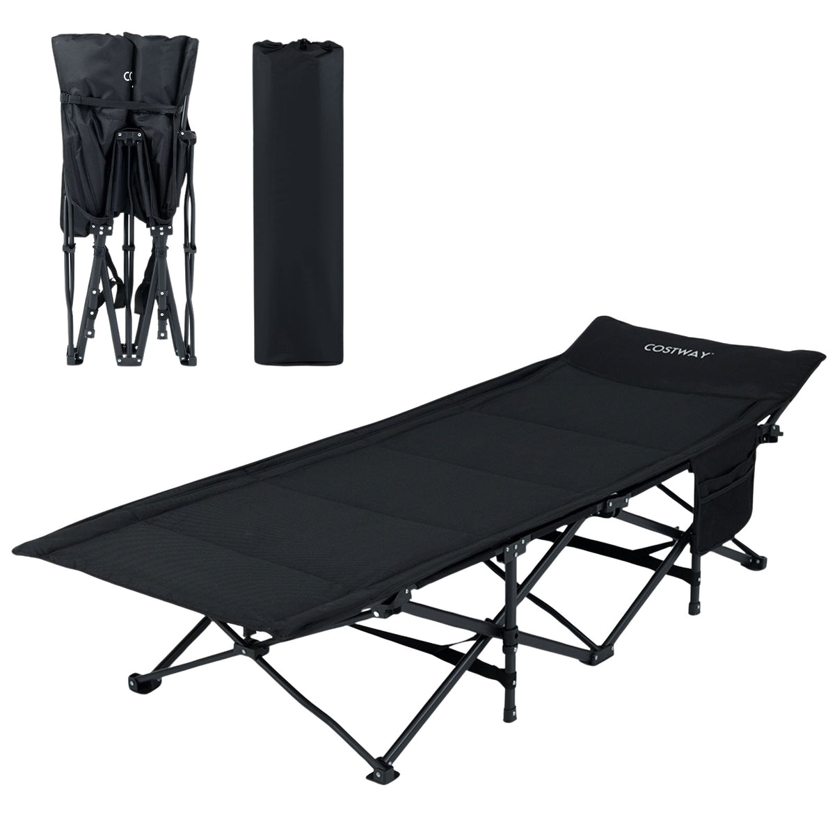 Folding Camping Bed for Adults with 10-Point Support System