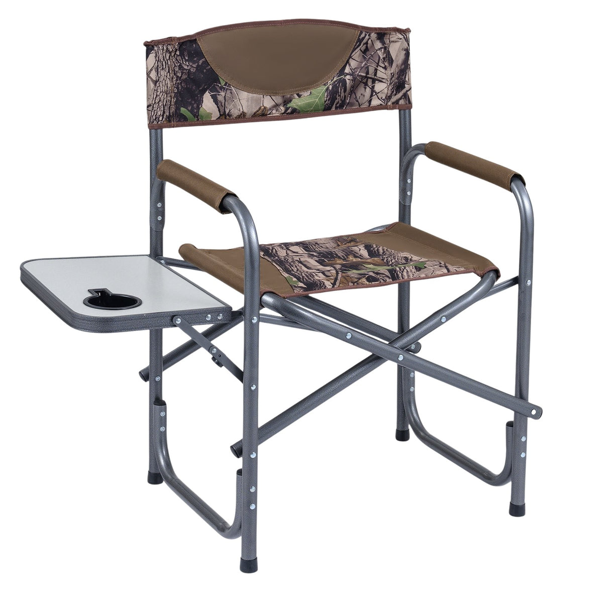 Folding Camping Chair with Side Table, 400 lb Capacity