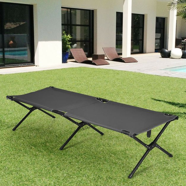 Folding Camping Cot, 190 cm, Steel Frame, 160 kg