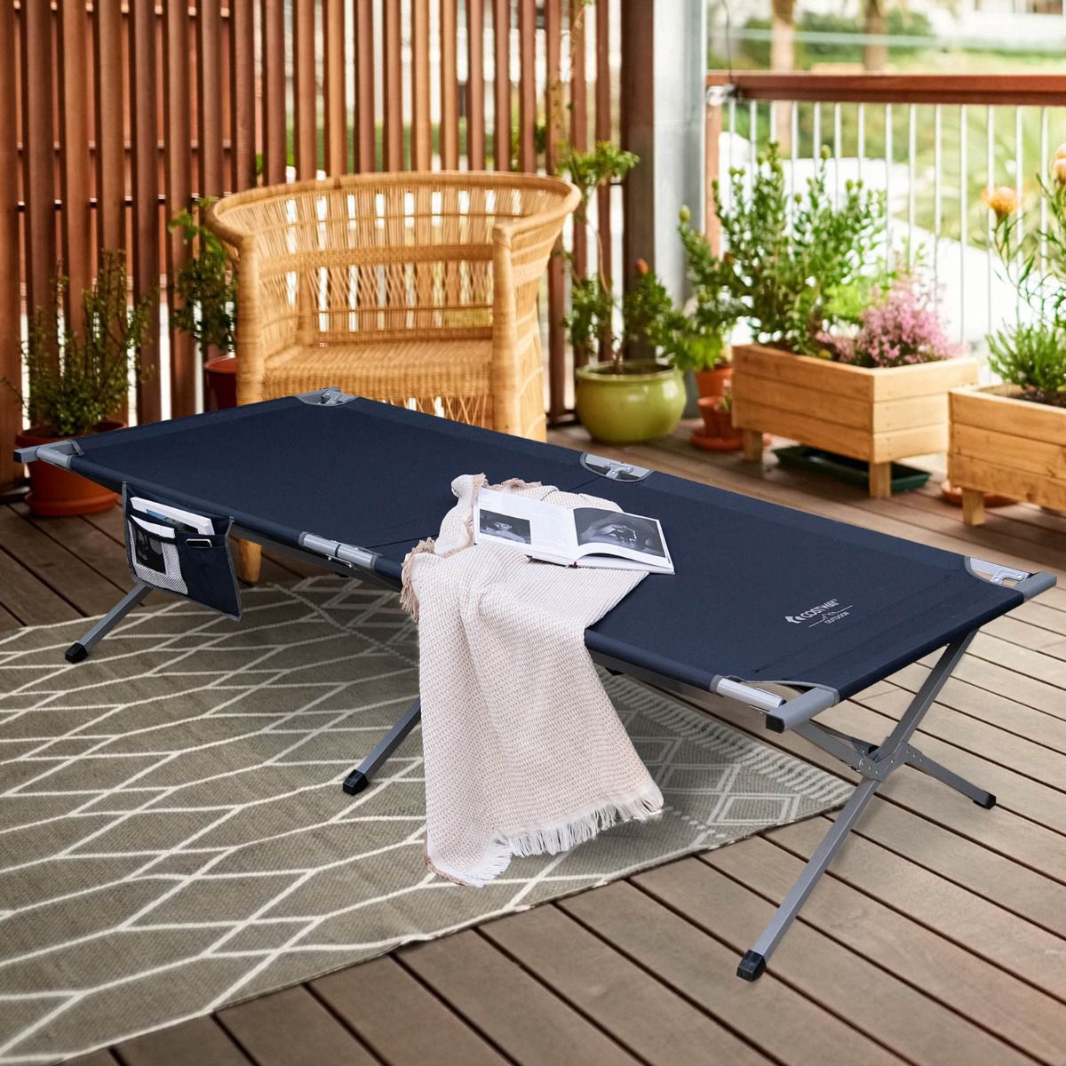 Folding Camping Cot With Carry Bag, 150 kg
