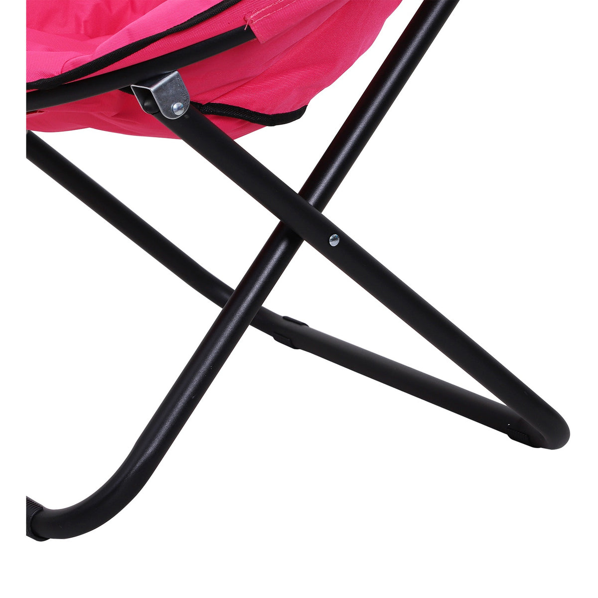 Folding Chair, Folding Camping Chair, Upholstered Chair, Metal + Oxford Fabric, Pink, 80X80X75 Cm