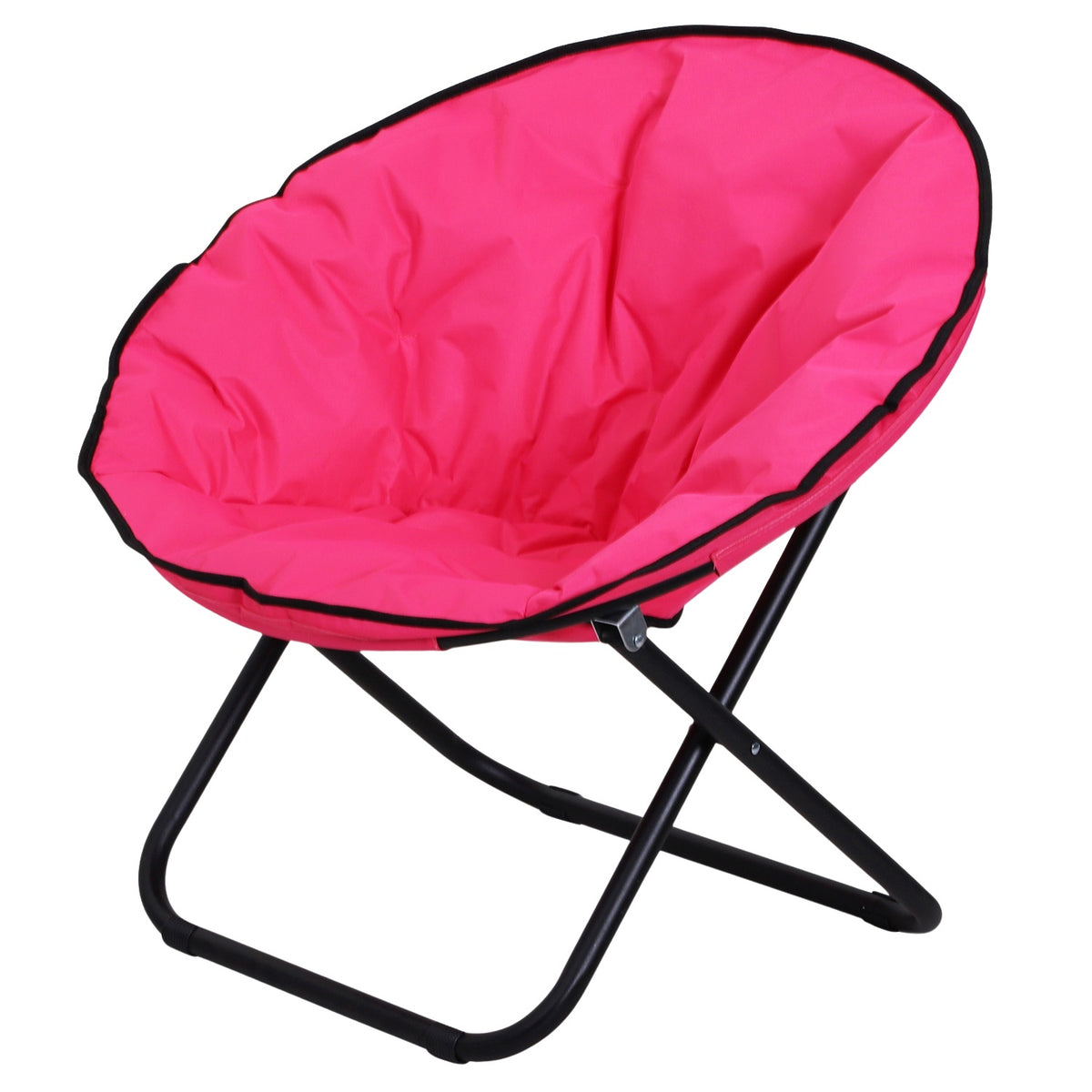 Folding Chair, Folding Camping Chair, Upholstered Chair, Metal + Oxford Fabric, Pink, 80X80X75 Cm