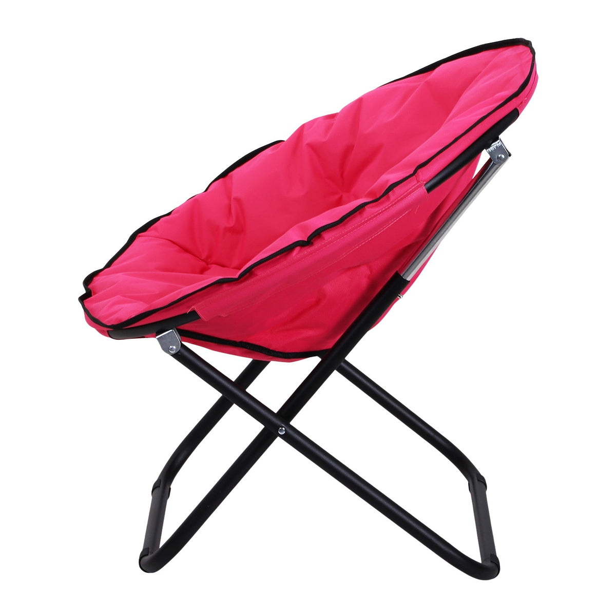 Folding Chair, Folding Camping Chair, Upholstered Chair, Metal + Oxford Fabric, Pink, 80X80X75 Cm