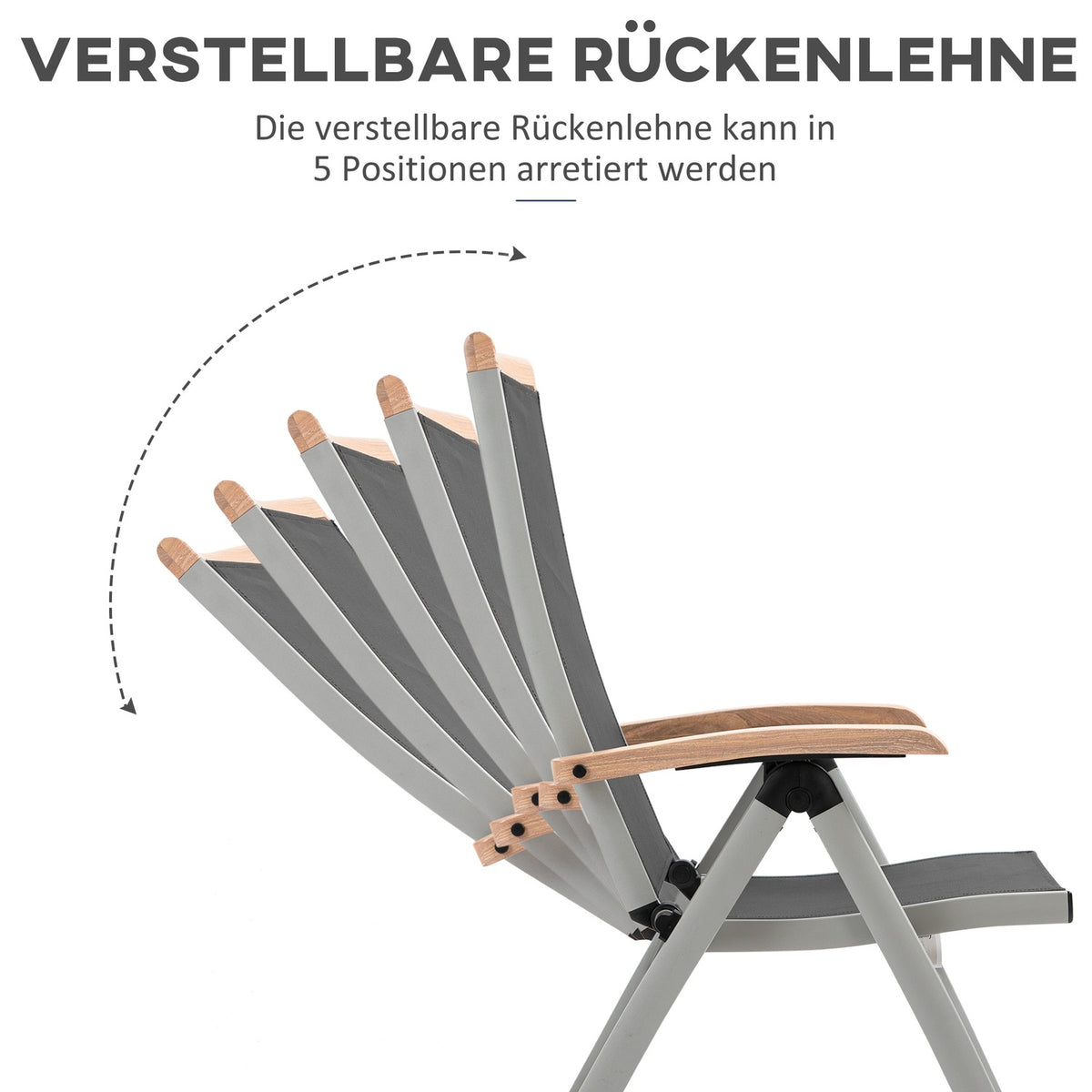 Folding Chair Garden Chair Aluminum Mesh Black Silver Backrest Armrest 61X64X112Cm