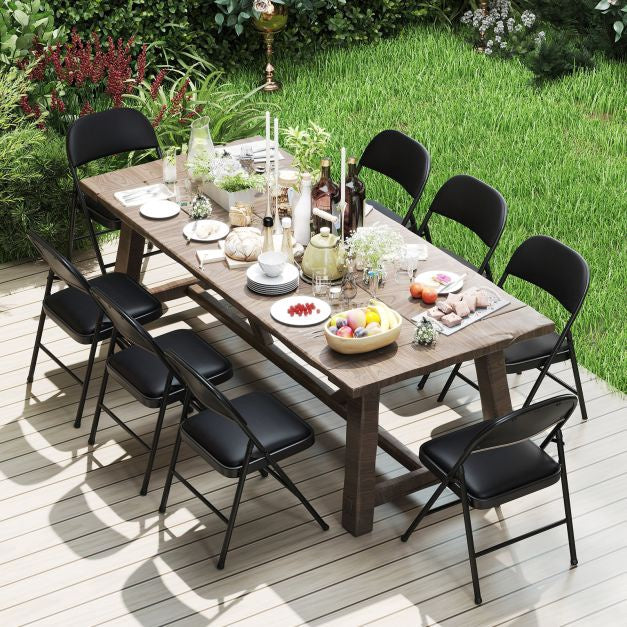 Folding Chairs, 4-Pack, Metal Frame, 150 kg Load