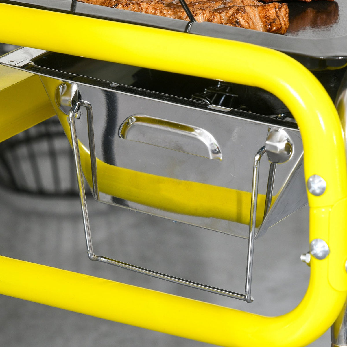 Folding Charcoal Grill, Bbq Grill With 2 Grill Grates, Grill Plate, Folding Legs, Removable Charcoal Tray, Stainless Steel