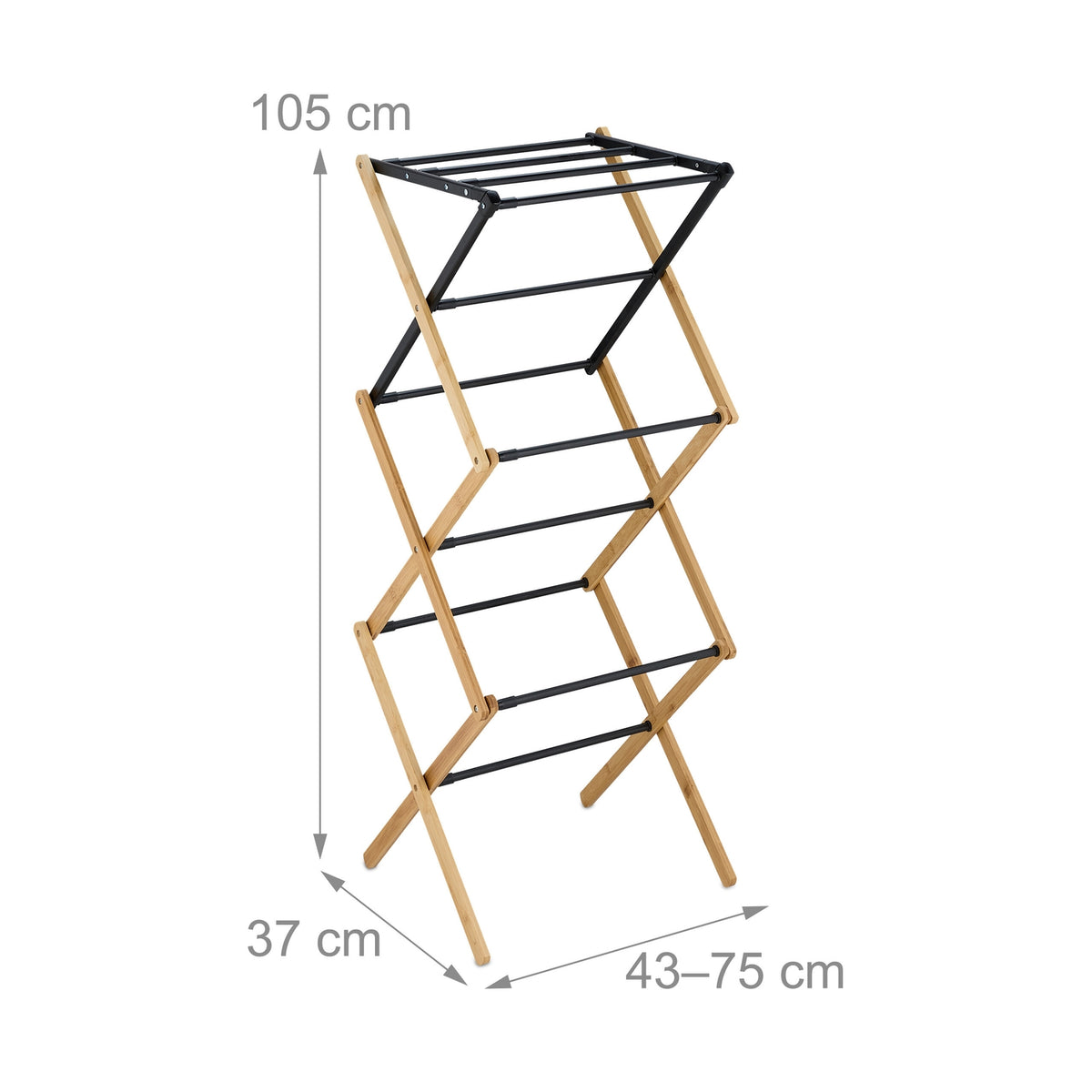 Folding Clothes Airer with 6 Tiers and 11 Rails