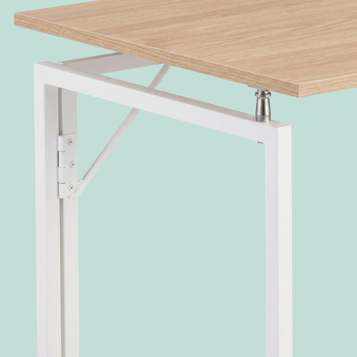 Folding Desk – Natural White, 100 x 50 cm, Wood & Steel