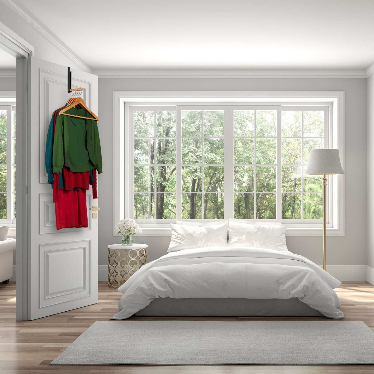 Folding Door Hook in Black/Natural