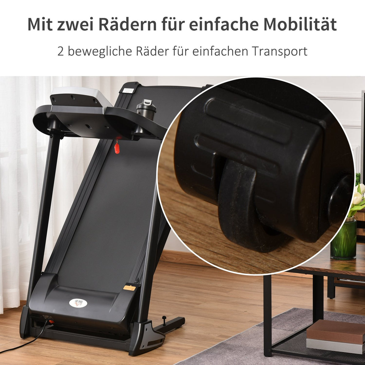 Folding Electric Treadmill 500W 1-12.8 Km/H With Led Display Cup Holder And Mobile Phone Holder Steel Abs Black + Gray 142 × 66 X 127 Cm