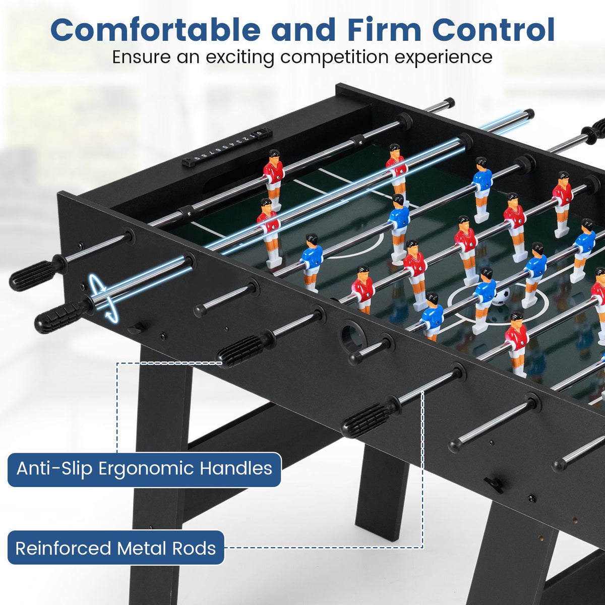 Folding Foosball Table, 22 Players, Slide Scorers
