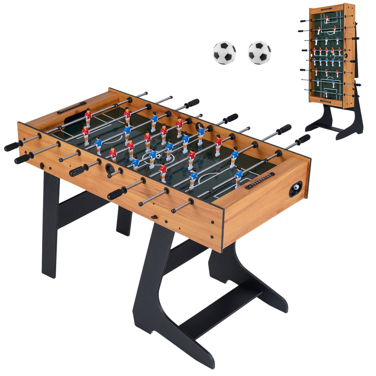 Folding Foosball Table With 22 Players, Slide Scorers