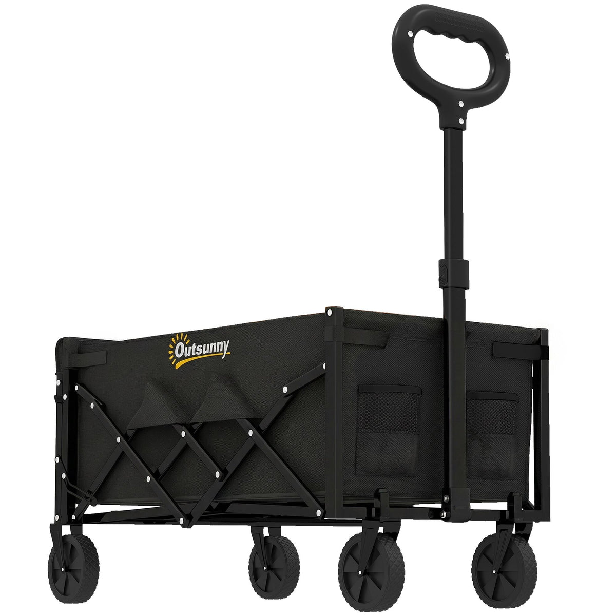 Folding Garden Cart with Telescopic Handle, 60L Capacity