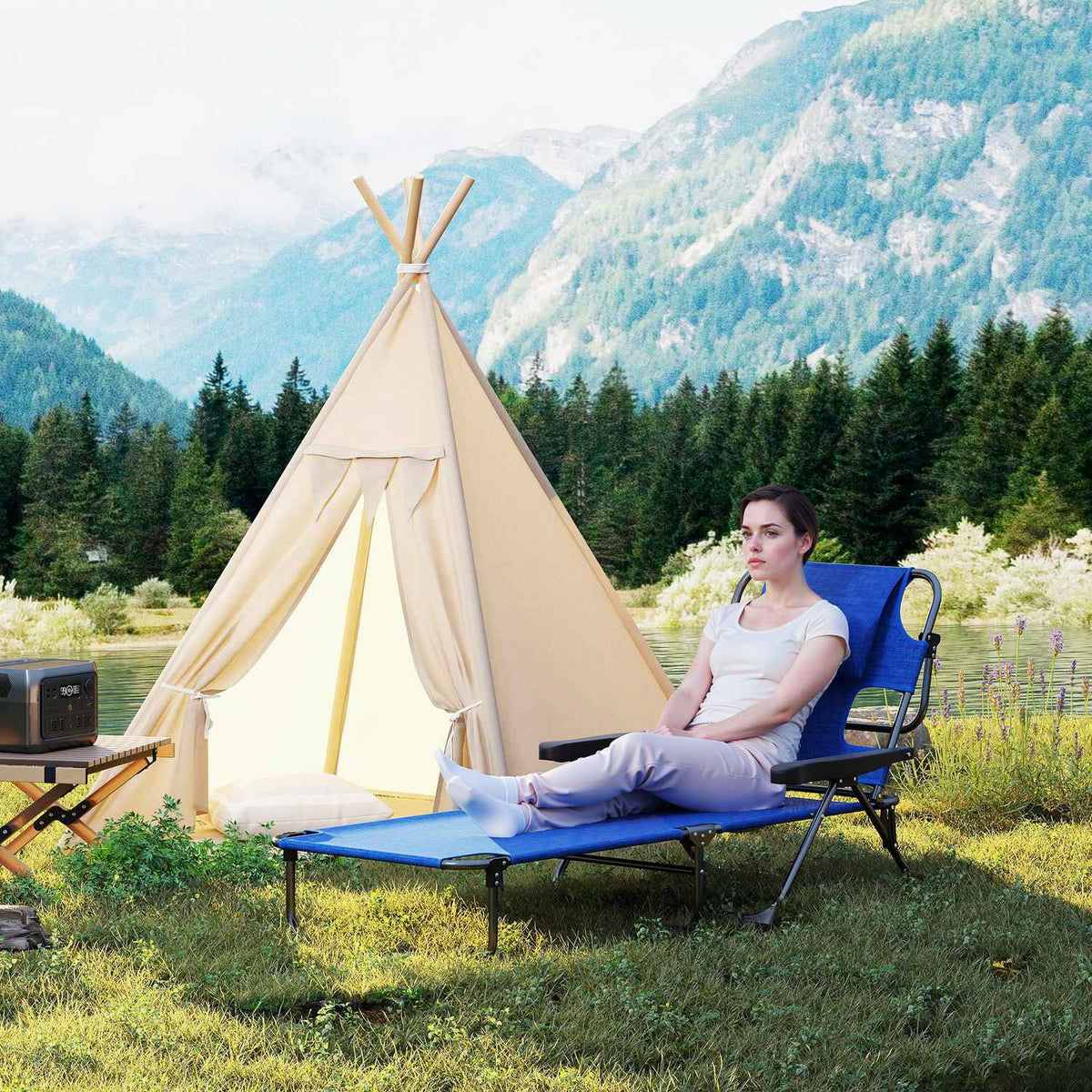 Folding Garden Sun Lounger, Weatherproof, 194x72x31 cm
