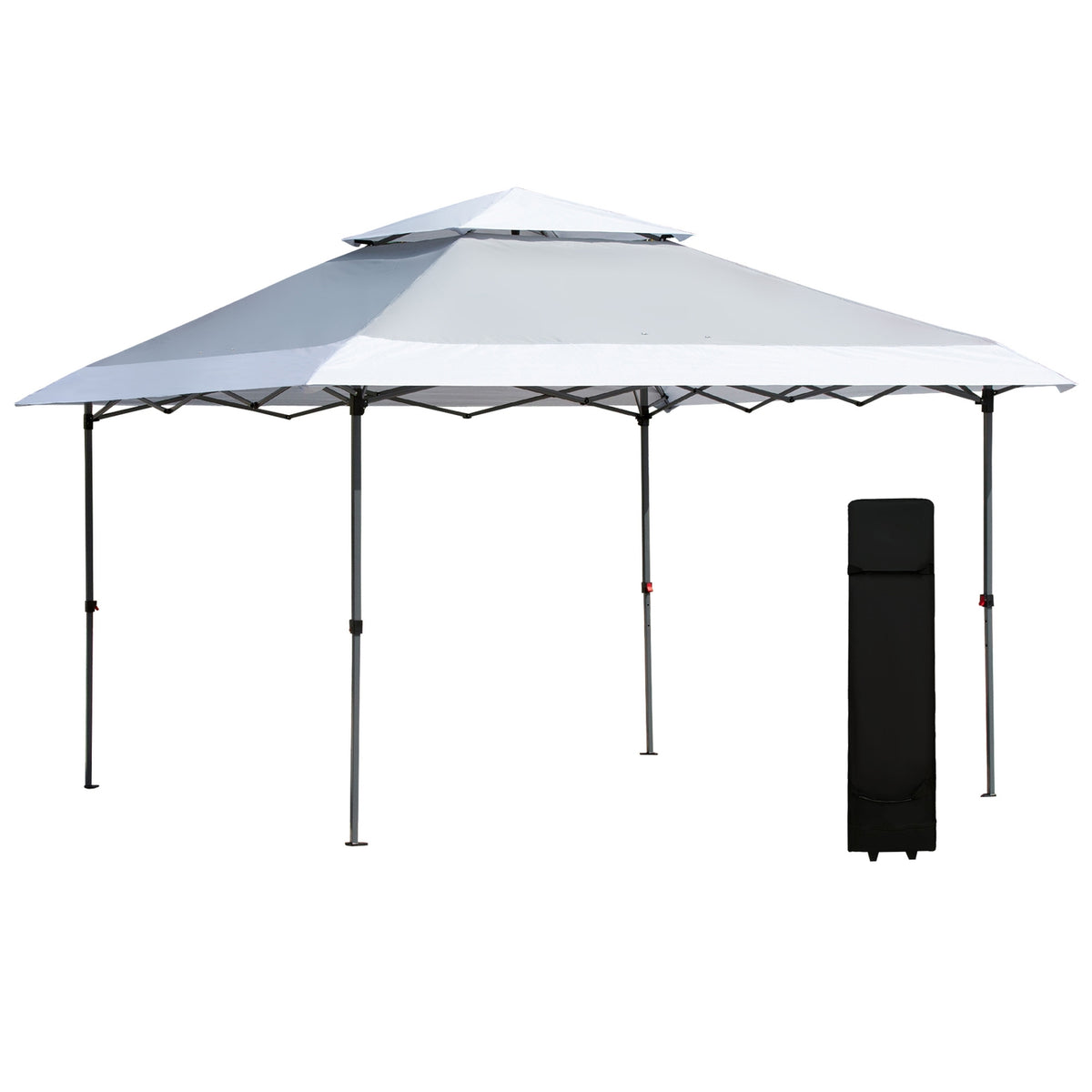 Folding Gazebo 3.5 X 3.5 M Pop-Up Garden Gazebo With Roll Bag, Oxford Fabric, Uv Protection, Light Gray + White