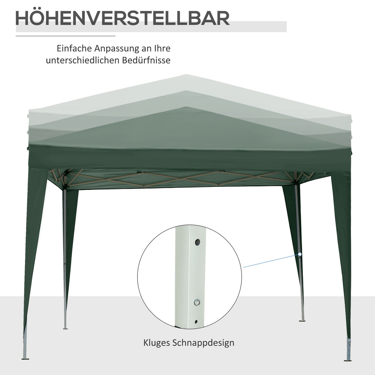 Folding Gazebo Approx. 3 X 3 M Gazebo With 4 Side Walls, Window, Marquee With Uv Protection, Garden Tent Including Carrying Bag, Steel Oxford, Green