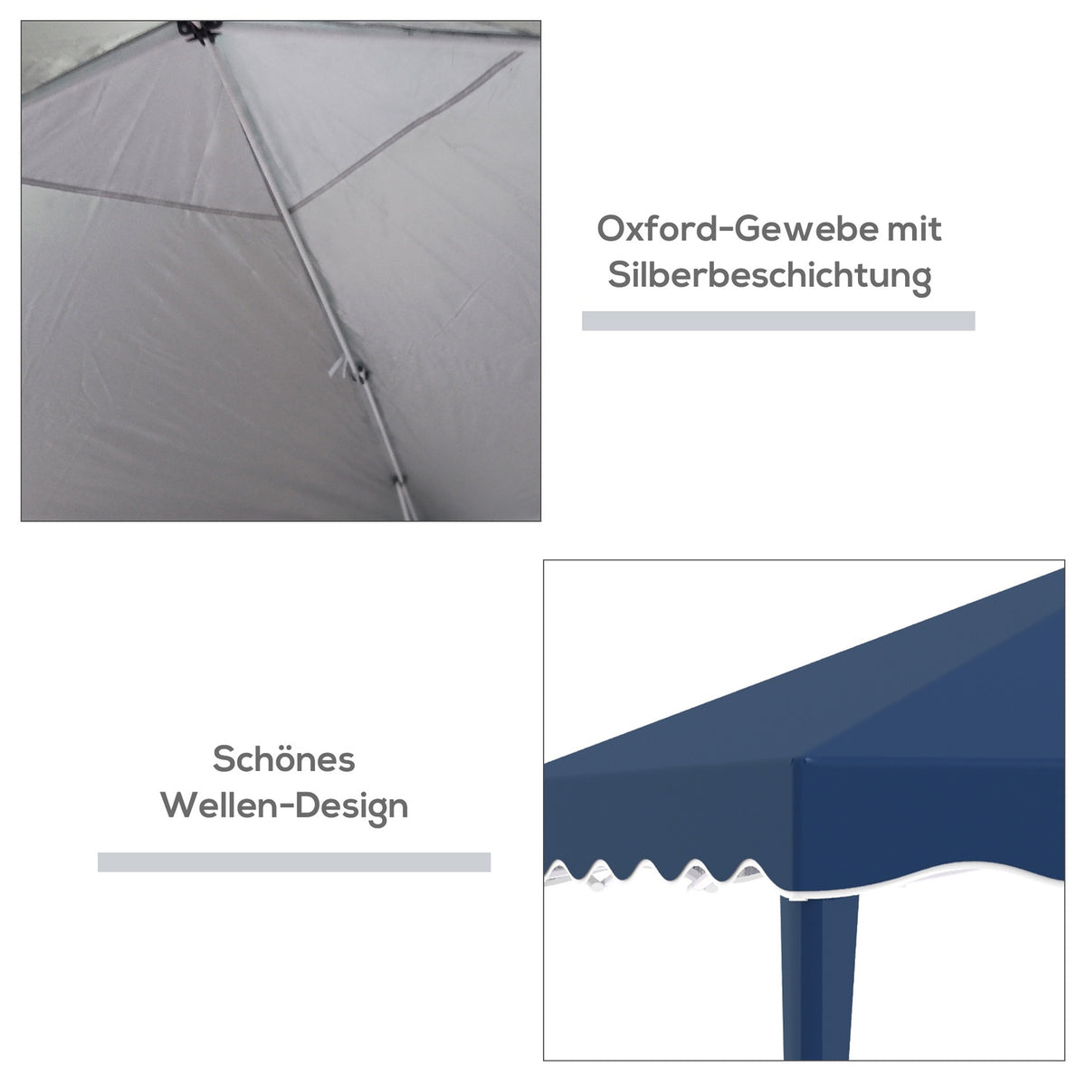 Folding Gazebo Gazebo 3 X 3 M Garden Gazebo Foldable Party Tent Height Adjustable Garden Tent With Transport Bag Uv Protection Steel Oxford Blue