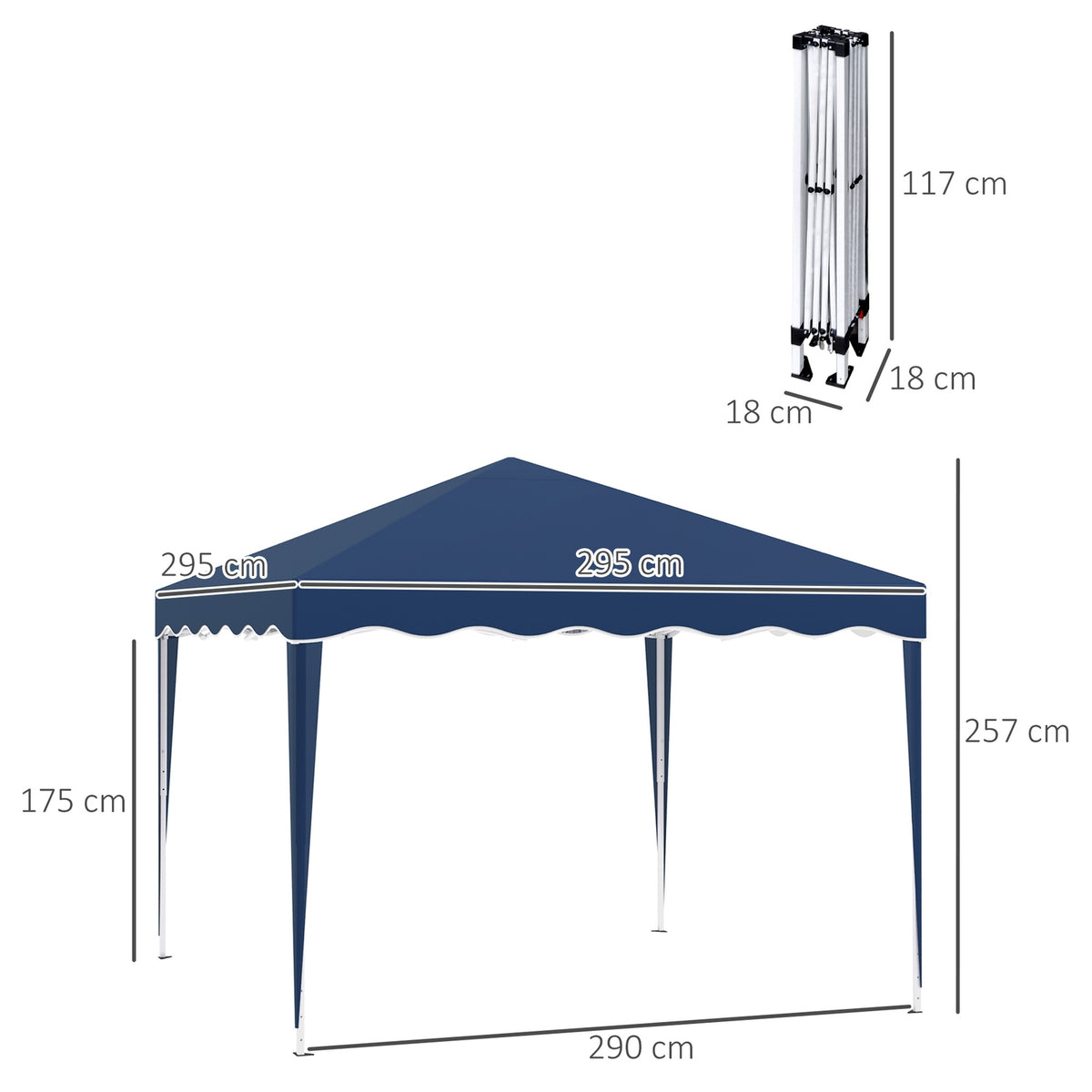 Folding Gazebo Gazebo 3 X 3 M Garden Gazebo Foldable Party Tent Height Adjustable Garden Tent With Transport Bag Uv Protection Steel Oxford Blue