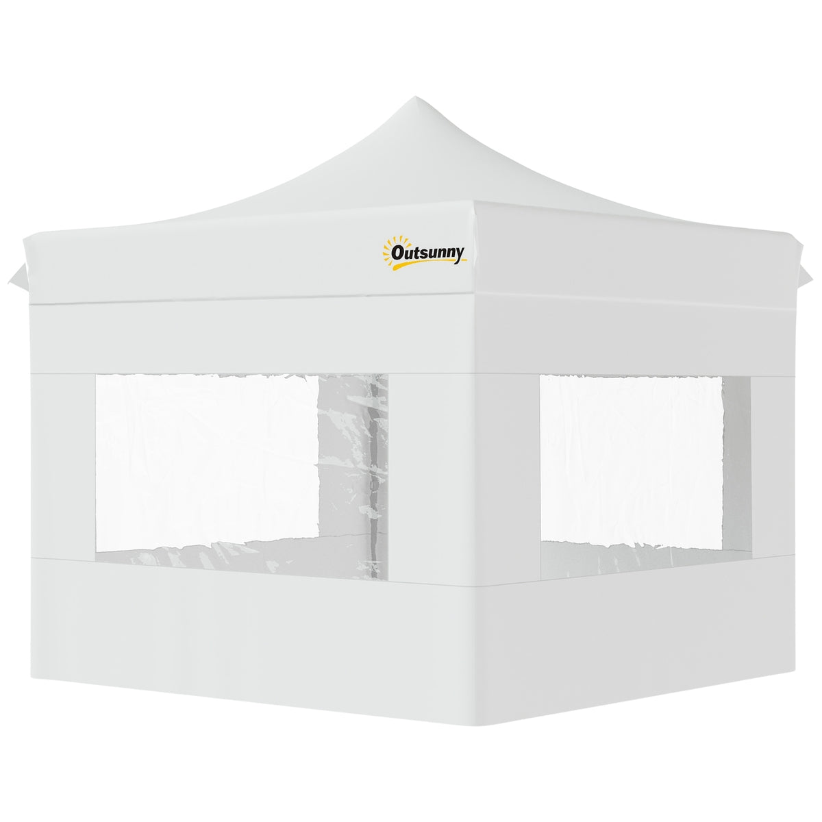 Folding Gazebo Gazebo Garden Tent With Side Walls Pop-Up Tent Waterproof Garden Gazebo White 300 X 300 X 320 Cm