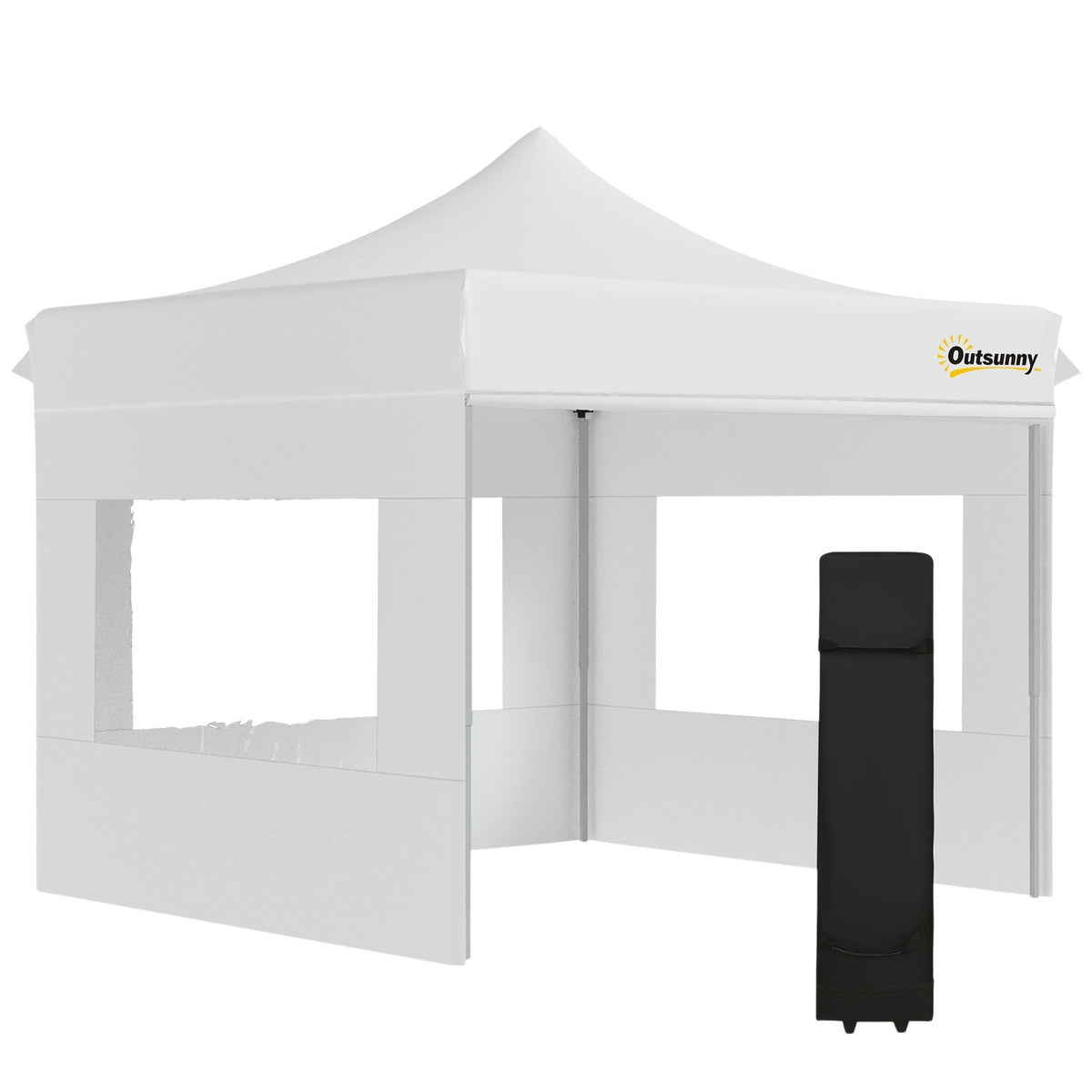 Folding Gazebo Gazebo Garden Tent With Side Walls Pop-Up Tent Waterproof Garden Gazebo White 300 X 300 X 320 Cm